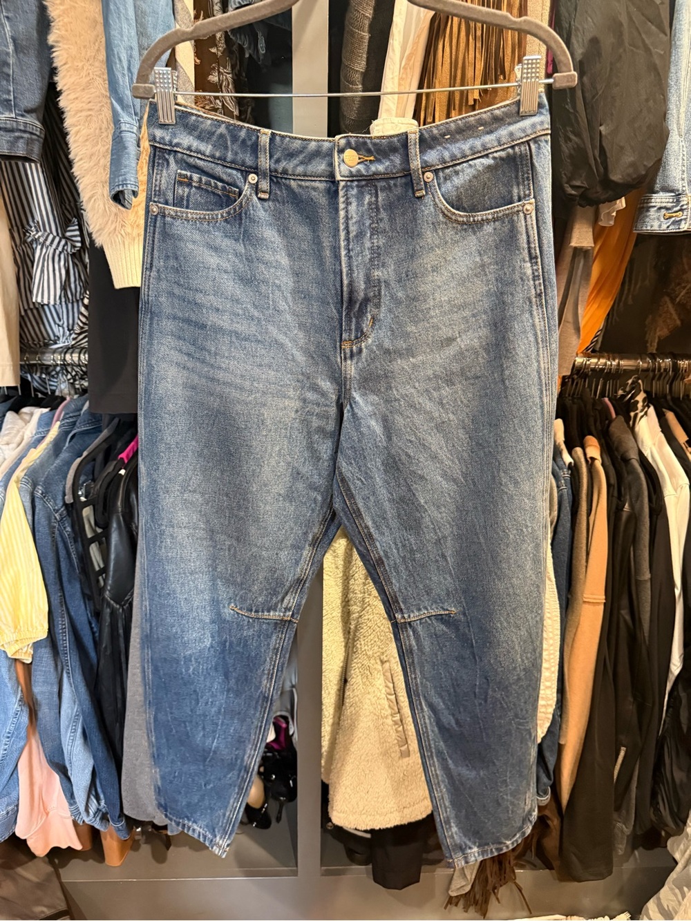 LOFT High-Rise Cropped Blue Denim Jeans